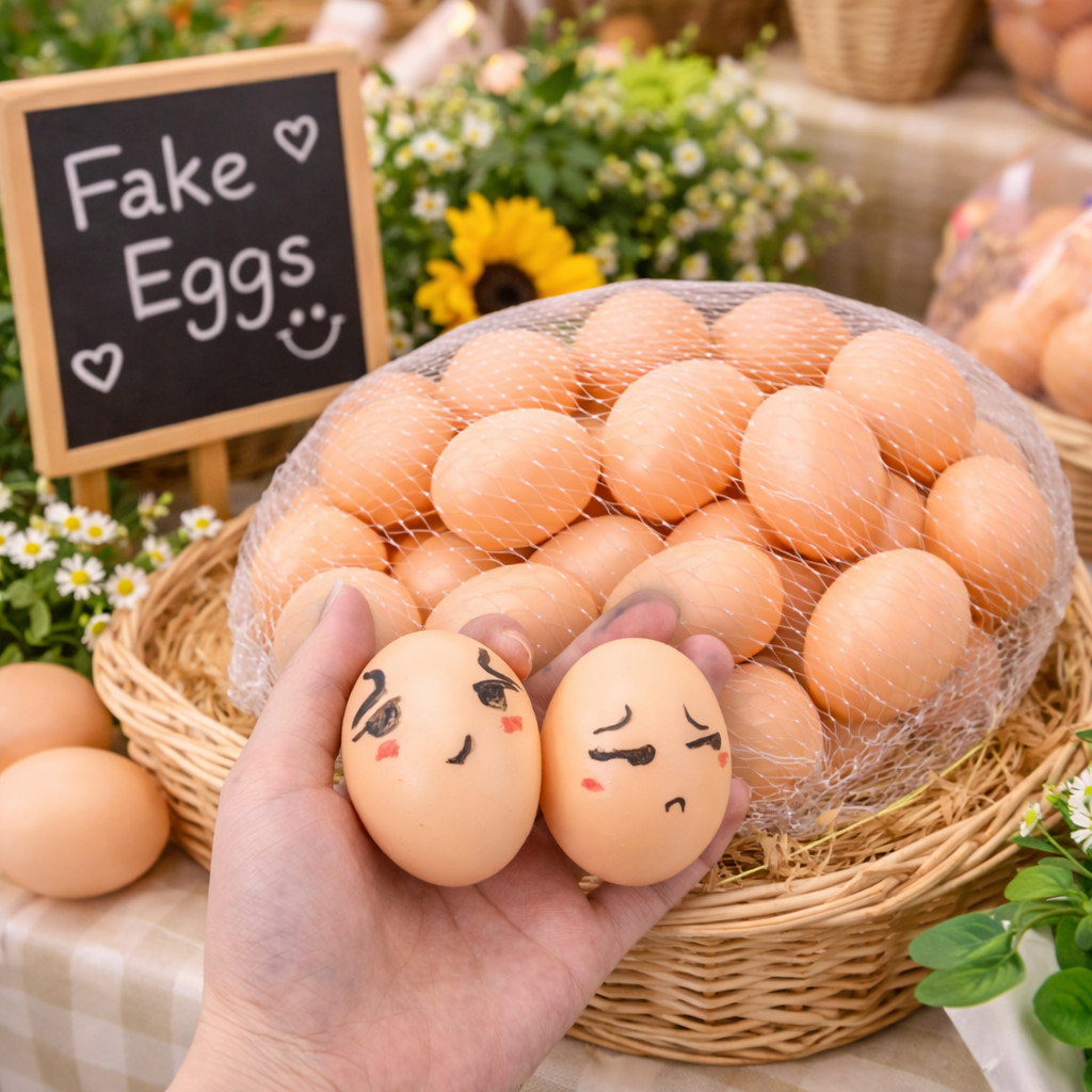 ไข่ปลอม ไข่ไก่ ไข่เป็ด DIY วาดระบายสี ของเล่น เสริมพัฒนาการ ใช้เป็นพร็อพถ่ายรูป ตกแต่งร้าน สวยเหมือนจริง น้ำหนักเบา