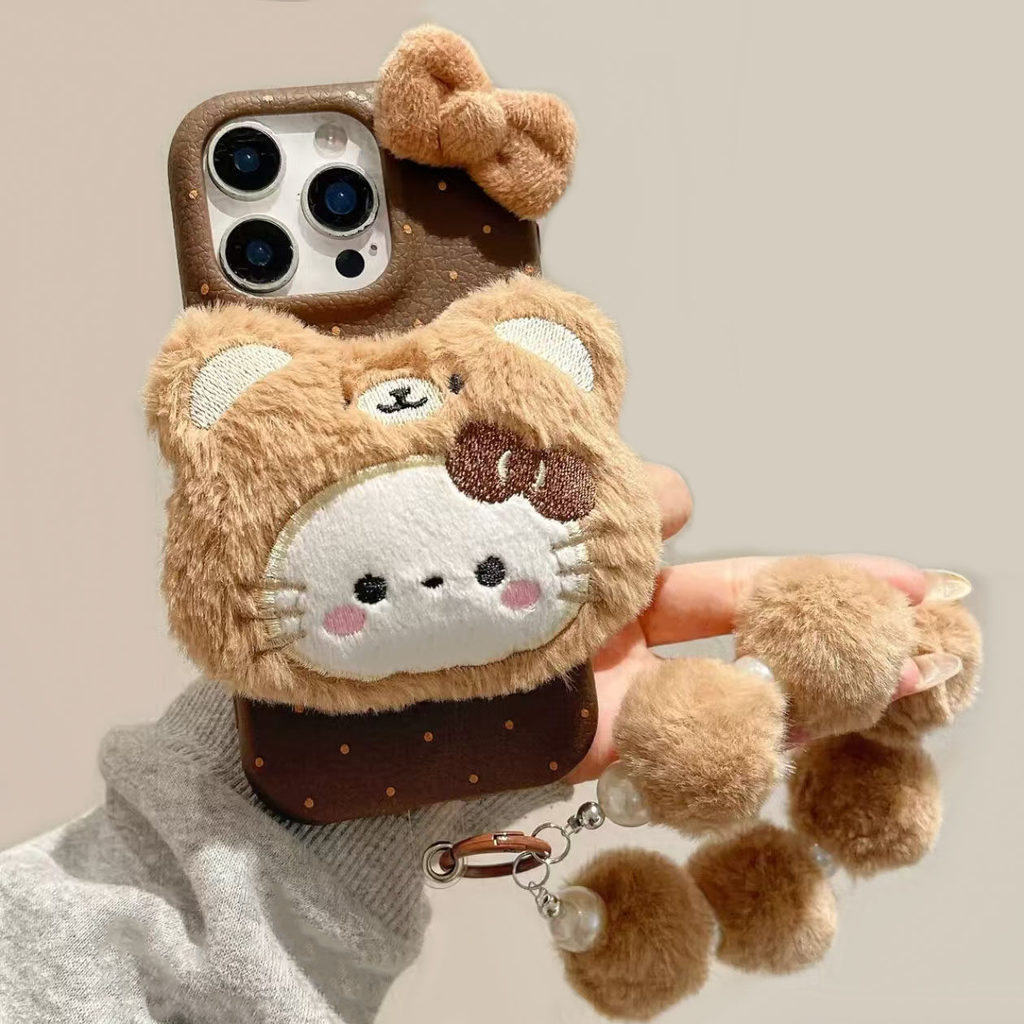 ตุ๊กตาฤดูใบไม้ร่วงฤดูหนาวพร้อมสายคล้องมือเหมาะสําหรับ Apple 17ProMax เคสโทรศัพท์ iPhone16Pro/15/14/1