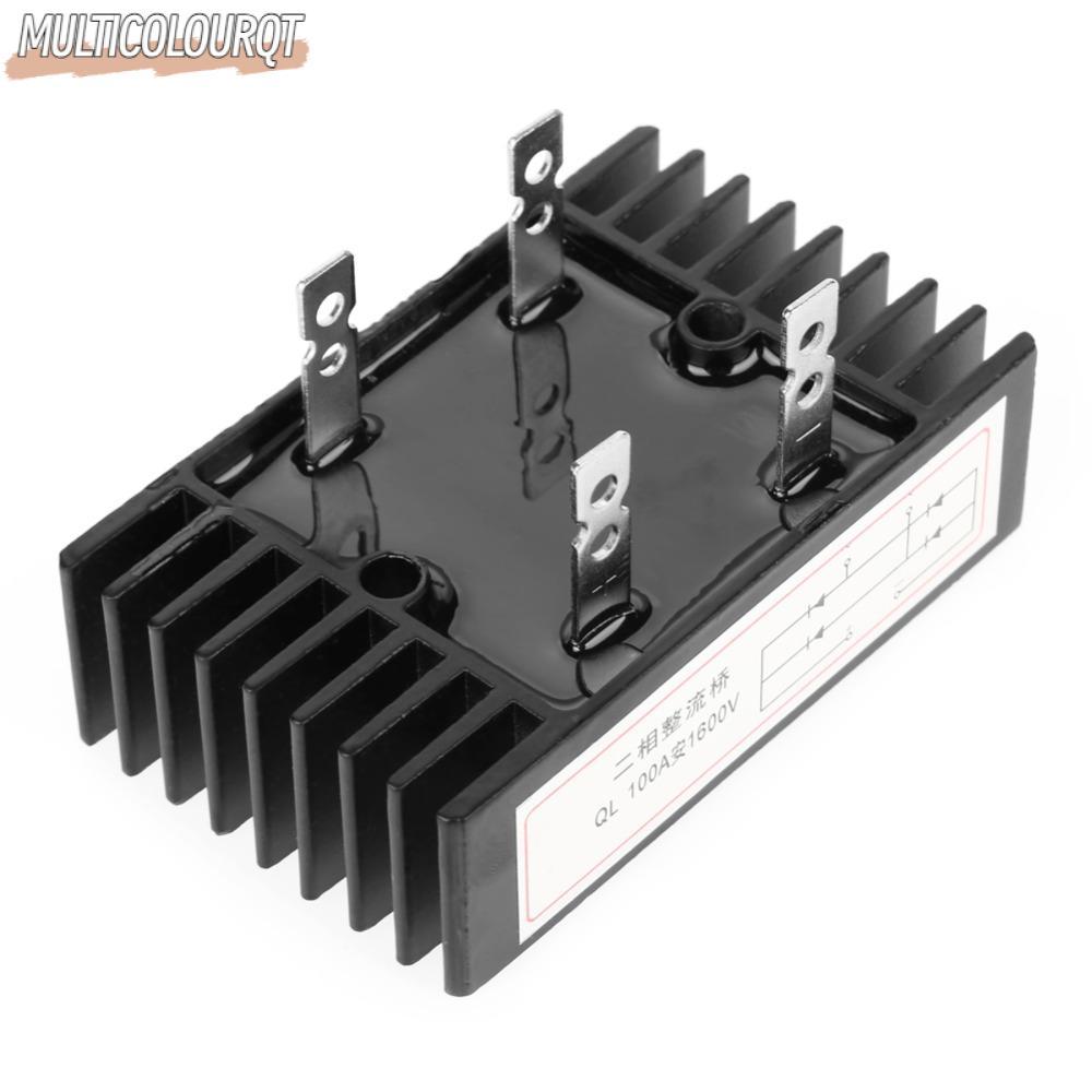 MULTICOLOURQT Bridge Rectifier 100A, 1600V 2-Phase Bridge Rectifier, High Power Black 4 Pin QL-100A 