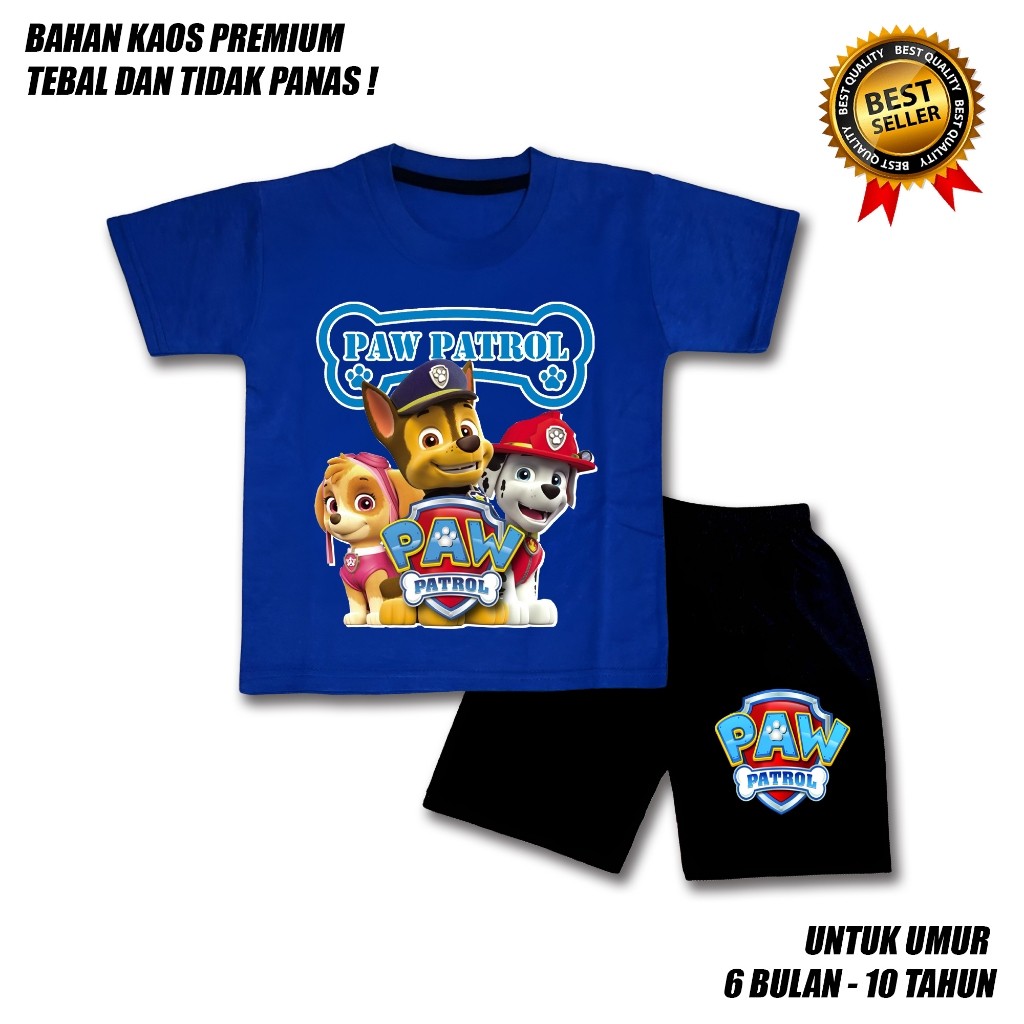 【จัดส่งไทย】ชุดเซ็ต 2ชิ้น BOBPAW PATROL BOYS AND GIRLS SET กางเกงสีดํา PREMIUM MATERIAL