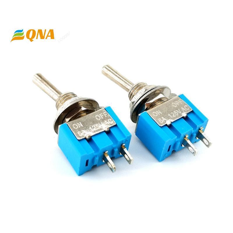 [QNA] 10 ชิ้น DPDT Mini Toggle Switch 2pin 2 ตําแหน่งเปิด/ปิดสวิตช์สลับขนาดเล็ก 6A 125V สวิตช์สลับ, 