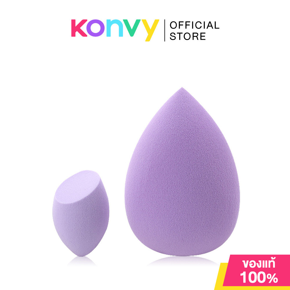 Oni 1+1 Sponge Set #Purple โอนิ เซทฟองน้ำแต่งหน้า สีม่วง 2 ชิ้น พร้อมกระเป๋า.