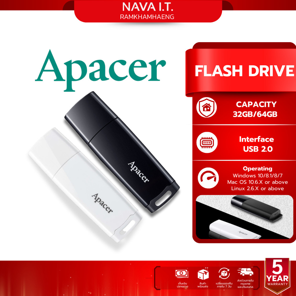 APACER AH336 USB FLASH DRIVE USB2.0 แฟลชไดรฟ์