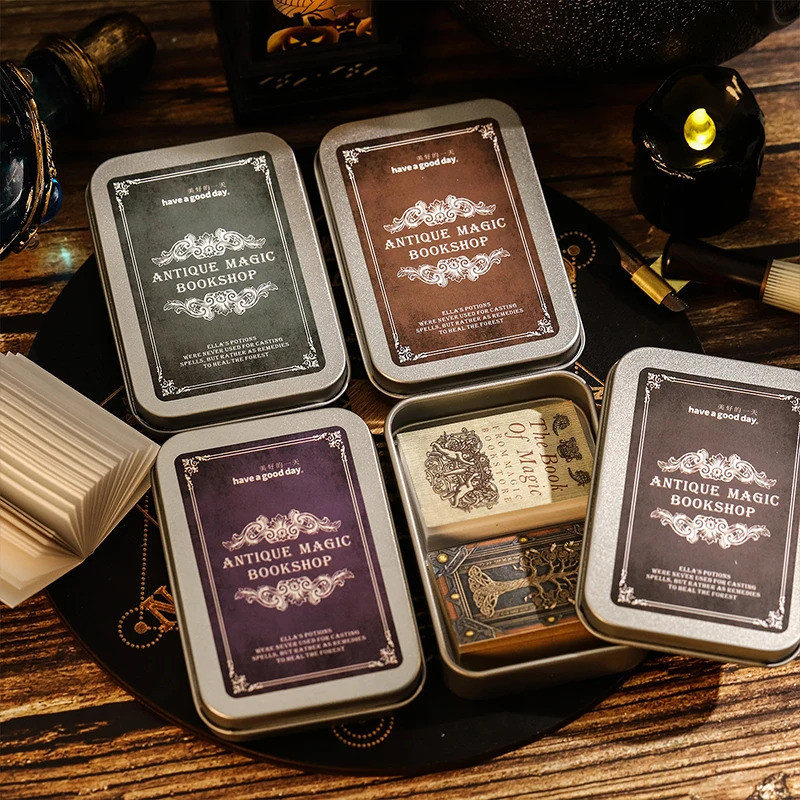 Journal GO 2 หนังสือโบราณ Magic Book Shop Vintage ดอกไม้ภูมิทัศน์ Collage สมุดภาพวัสดุกระดาษ Creativ