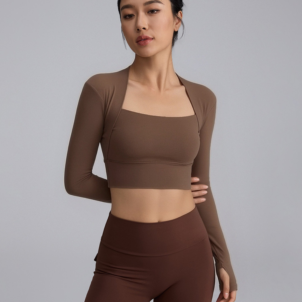 【LASYYOGA】เสื้อกีฬาแขนยาว ระบายอากาศได้ดี สวมใส่สบาย เหมาะกับใส่เต้นรํา เล่นโยคะ ฟิตเนส สําหรับผู้หญิง