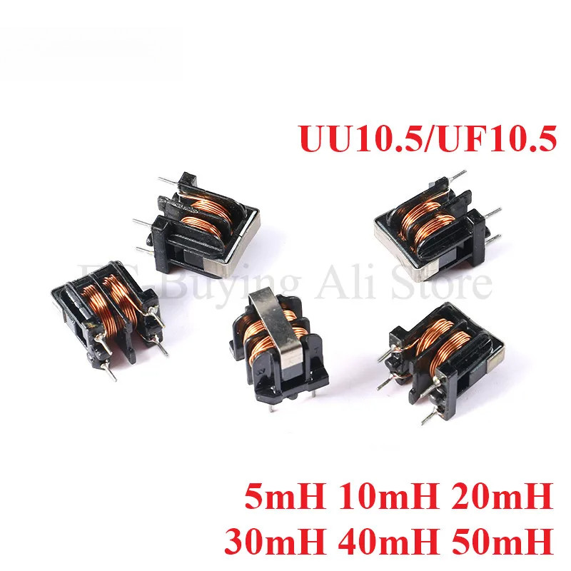 5pcs UU10.5 UF10.5 โหมดทั่วไป Choke Inductor 5mH 10mH 20mH 30mH 40mH 50mH สําหรับกรองเหนี่ยวนํา Pitc