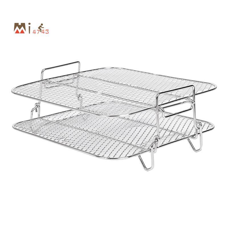 Mi4743Air Fryer Rack สําหรับ 5.5L Air Fryer, 2 ชั้น Air Fryer Grill/ชั้นวาง/Dehydrator Rack Square ,