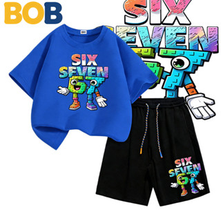 BOB [พร้อมส่ง] ชุดเด็กชาย kidsเสื้อยืดเด็ก67ลวดลายพิมพ์ เสื้…