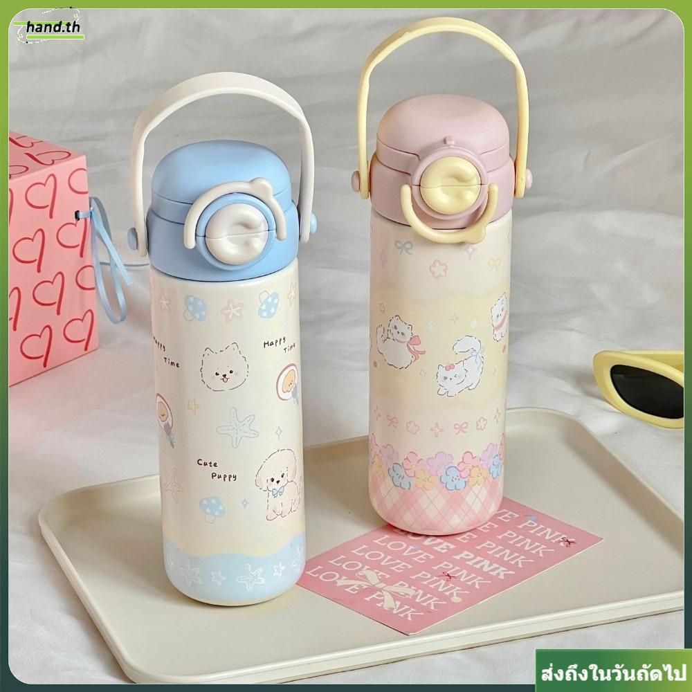 ขวดน้ํามือ, ป้องกันการรั่วซึม 316 ถ้วยเก็บความร้อนสแตนเลส, ลูกแมวการ์ตูนแบบพกพาอินเทรนด์ 500 มล. ถ้วยฉนวนสําหรับสาวเลดี้