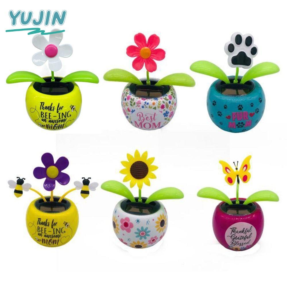 YUJIN เต้นรําแกว่งดอกไม้บ้านของขวัญน่ารักแดชบอร์ดรถตกแต่ง