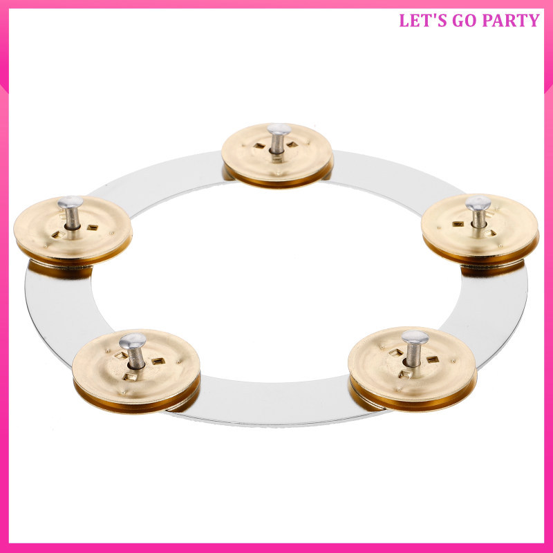 พร้อม Cymbal Bell อะไหล่เปลี่ยนกลองสองแถว Ching Tambourine Steel uiran