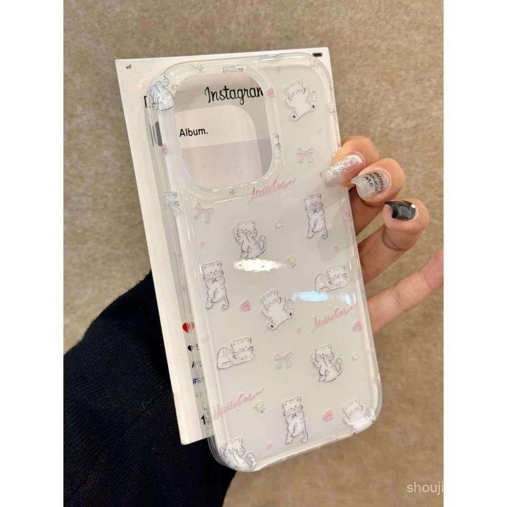 SAMSUNG แมวน่ารักดอกไม้ IMD double-Layerเคสโทรศัพท์สําหรับSamsung A50 A03s A13 A12 A30s A51 A30 A35 