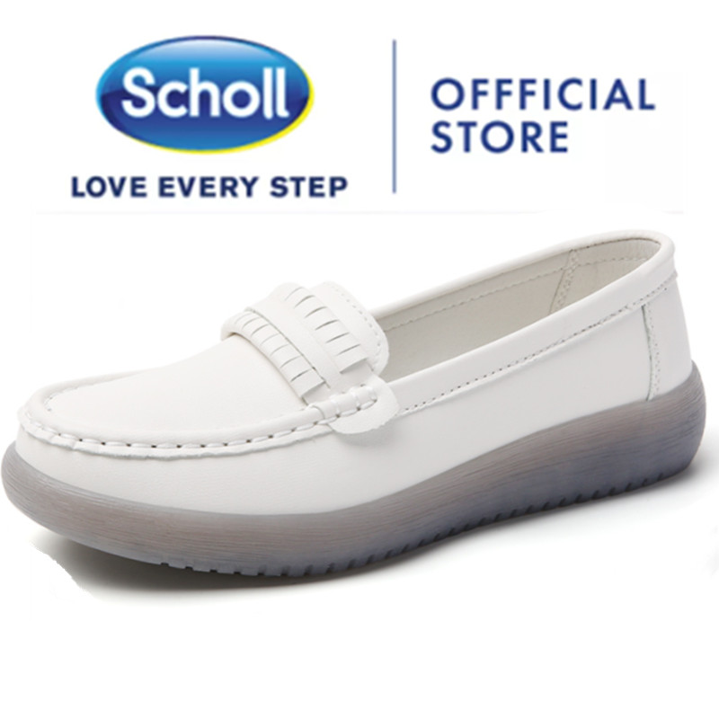 Scholl women shoes Womens scholl รองเท้าหนังลําลอง scholl ladies shoes Boat Shoes รองเท้าโลฟเฟอร์