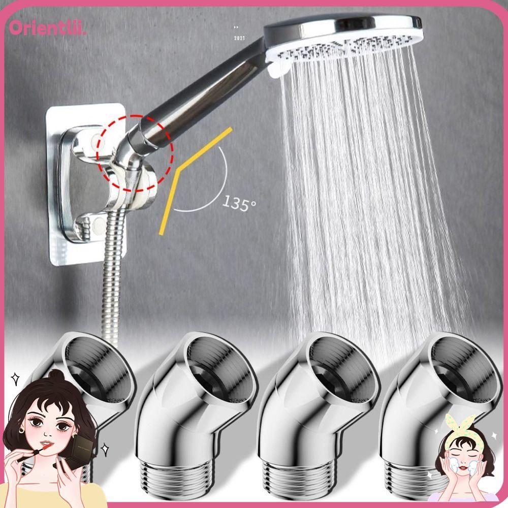 ตัวควบคุมมุมฝักบัว ORIENTTK, ตัวปรับมุมหัวฝักบัว 135 องศาแบบใช้มือถือ, ส่วนต่อขยายแขนฝักบัวพอร์ตสากลข้อศอกขนาด 1/2 นิ้วที่ใช้งานได้จริง