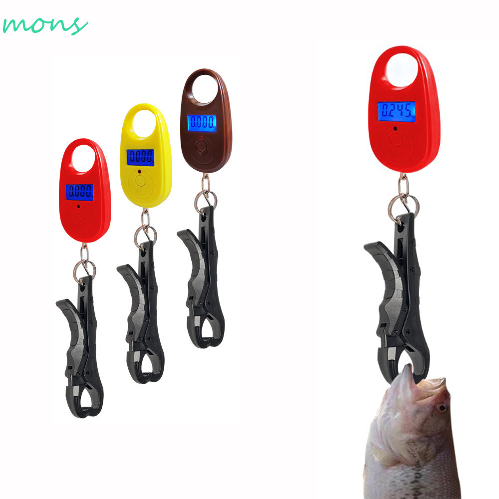 MONS Fish Lip Gripper เครื่องชั่งอิเล็กทรอนิกส์พลาสติก ทนทานถึง 55 ปอนด์ สำหรับวัดน้ำหนักปลา
