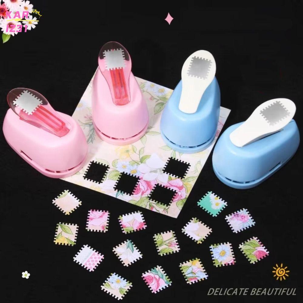 KARIZ แสตมป์ลายนูน|Embosser Handmade Stamp Border Punch,ประหยัดแรงงานประณีต DIY Crafts Stamp Shape P