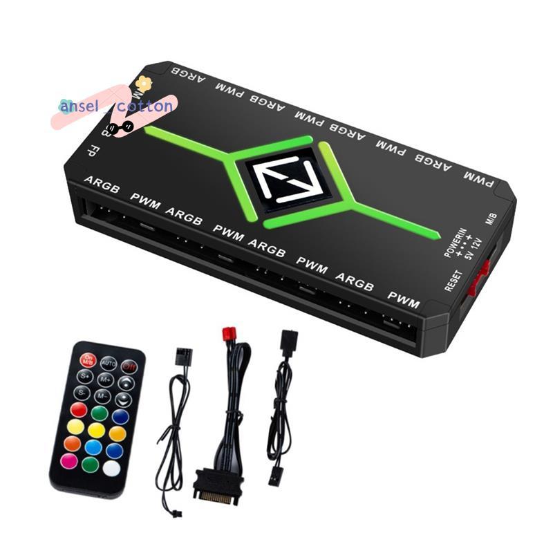 5V 3 Pin ARGB Controller Cooling 4 Pin PWM พัดลม Hub PWM ARGB พัดลม Hub สําหรับ 5V แอดเดรส ARGB คอมพ