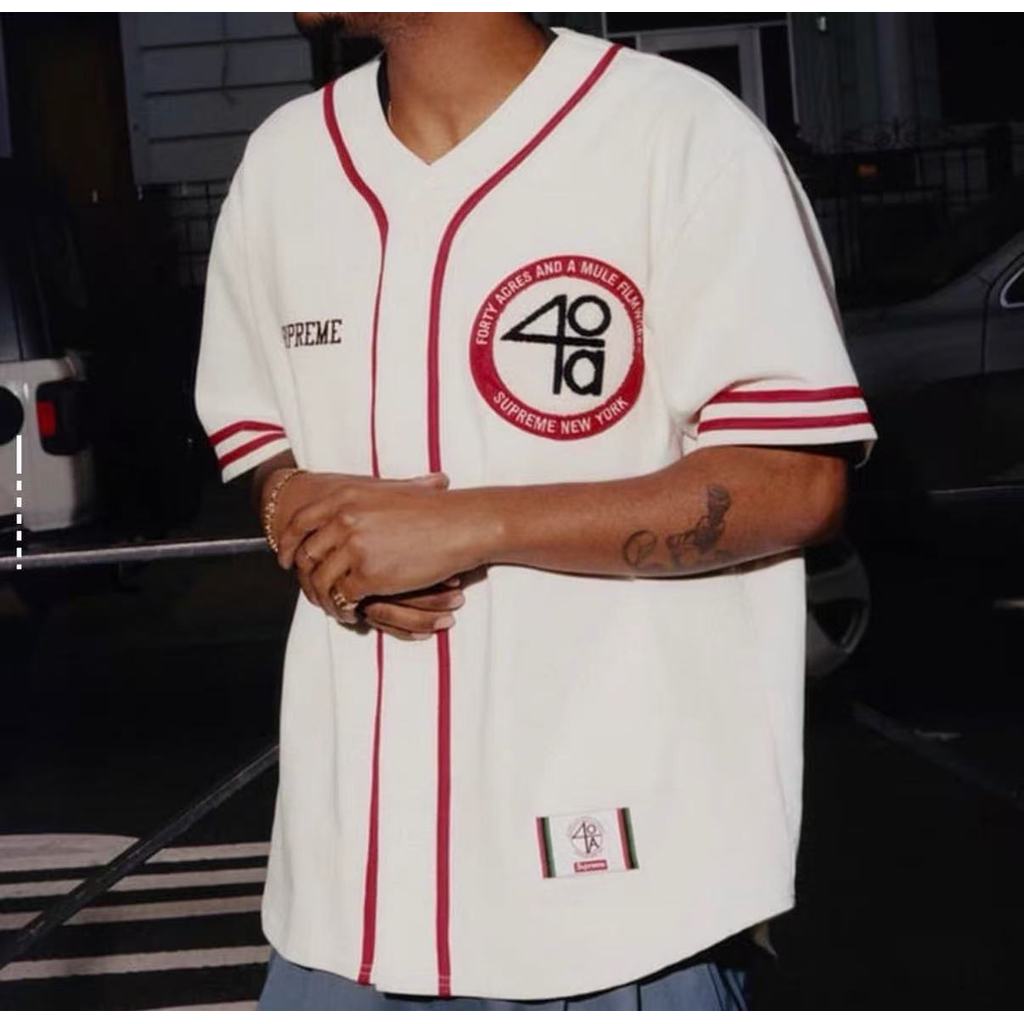 40 Acres Co-Branded SS25 WEEK9 Twill Baseball Jersey ชุดเบสบอลแขนสั้นลําลอง