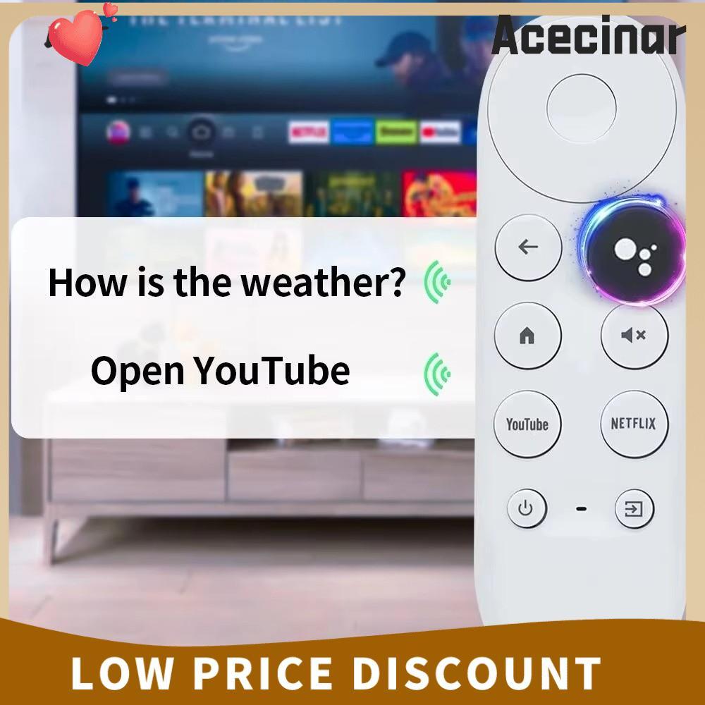 ACECINAR สําหรับ Google Chromecast Remote, 4K ใช้งานร่วมกับ Snow Color Replacement Voice Remote Cont