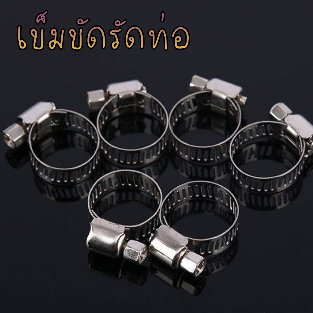 (1 กล่อง 10 ชิ้น) เข็มขัดรัดสายยางสแตนเลส
 2238