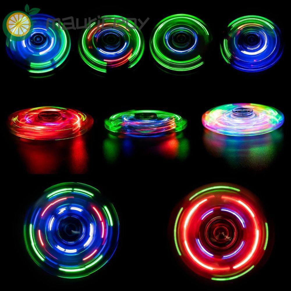 MAURICEOYA ปลายนิ้ว Gyroscope หมุนที่น่าสนใจลดความดัน Hand Spinner Luminous LED Hand Spinner