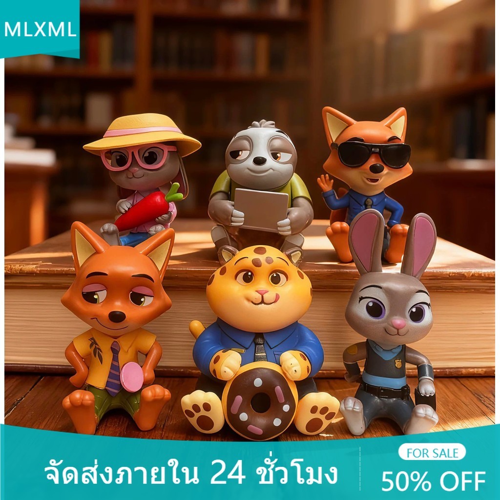 6 ชิ้น Zootopia 2 คอสเพลย์ Judy Hopps Nick Wilde อะนิเมะรูป COD สต็อกรูปตุ๊กตาของเล่นสําหรับของขวัญเด็กคอลเลกชันเครื่องประดับรถตกแต่งเค้กตกแต่ง