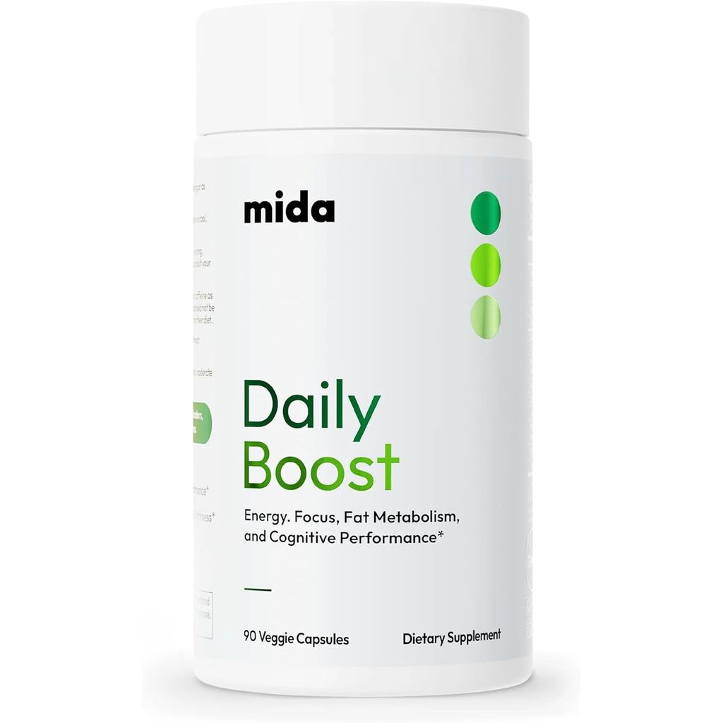 สุขภาพมิดา® Daily Boost 3-in-1 ลดน้ําหนัก พลังงาน รองรับโฟกัสสําหรับผู้หญิงและผู้ชาย | 7-Keto DHEA T