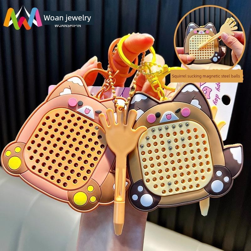 พวงกุญแจดาว พวงกุญแจ tanuki พวงกุญแจกระดานวาดรูปลูกเหล็กแม่เหล็กกระรอก