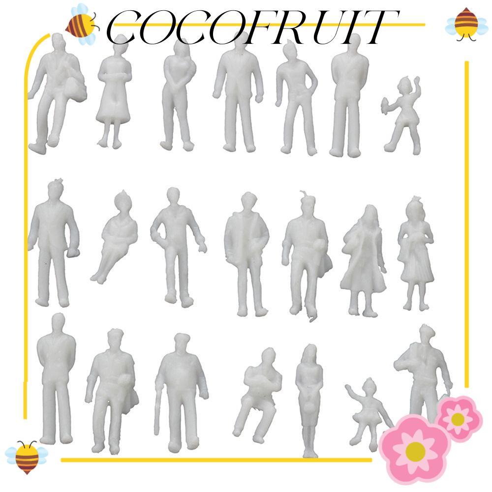 COCOFRUIT 50/100pcs Model Building People Figures, พลาสติก 1:200/1:100/1:150/1:75/1:50/1:30/1:25 Scale Passengers Train Scenery, ผสมสียืน Poses