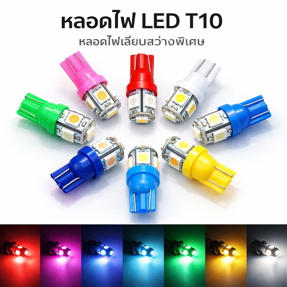 ACE MOTO T-10 หลอดไฟหรี่ ไฟเลี้ยว ไฟไมล์ T-10 LED ชุดละ (จัดส่งไวสินค้าส่งจากในประเทศไทย) MT28