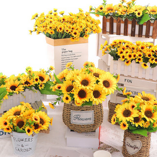 YTL ดอกทานตะวันประดิษฐ์ ดอกทานตะวันปลอม สําหรับตกแต่งบ้าน งา…