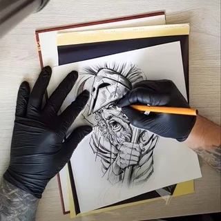 【คุ้มค่าสุดๆ】100แผ่น กระดาษลอกลาย A4 Size กระดาษลอกลายสัก แผ่นลอกลายสัก Tattoo Tracing paper