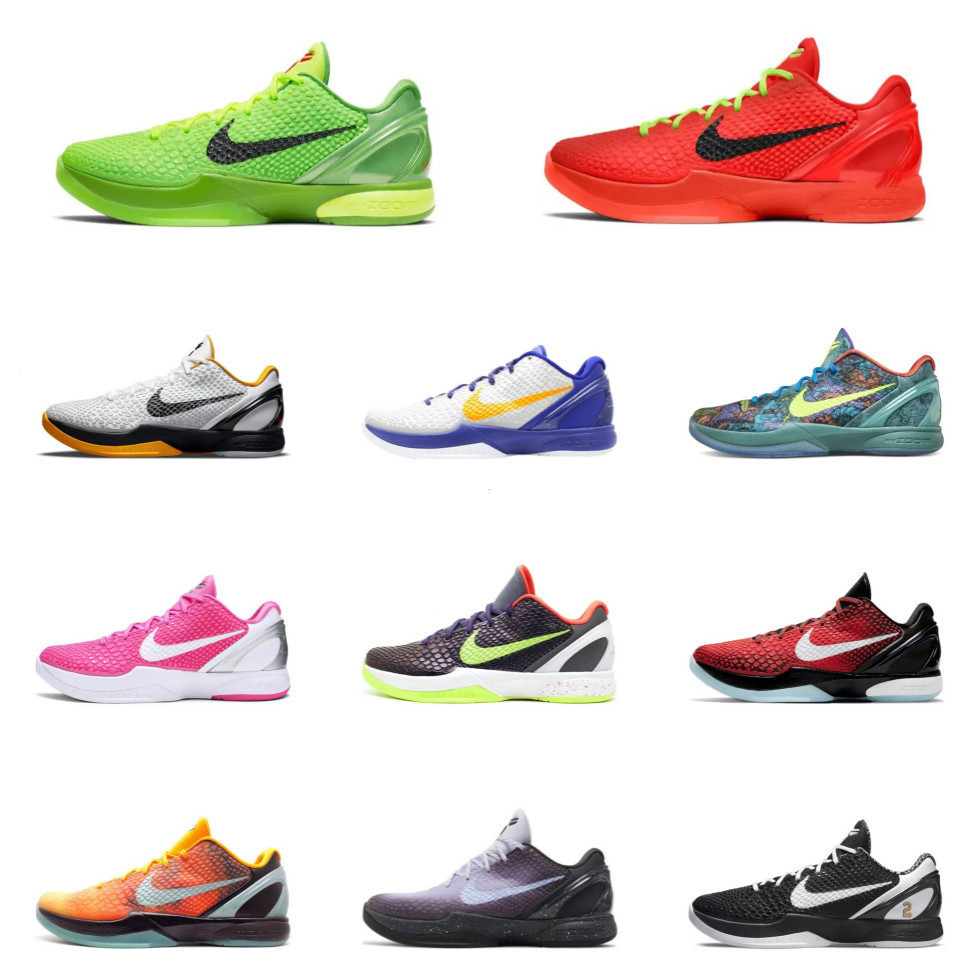 Nike Kobe 6 รองเท้าบาสเก็ตบอลเสื่อเทนนิสน้ําหนักเบาสําหรับผู้ชายกันลื่น Mvp 830