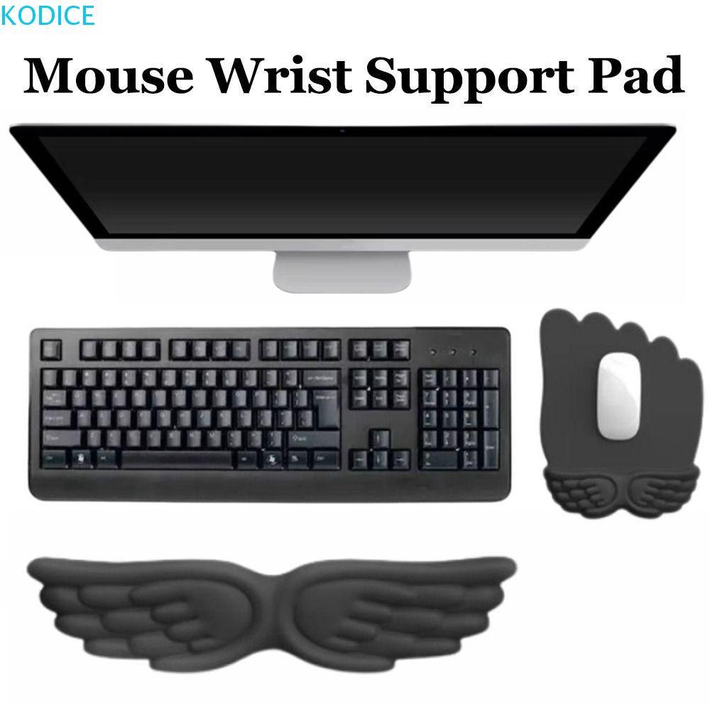 KODICE Mouse Wrist Support Pad, Slow Rebound Wing Design Ergonomic Mouse Cushion, Easy Printing Creative PU ฐานกันลื่นสายรัดข้อมือนุ่มแผ่นรองเม้าส์อุปกรณ์คอมพิวเตอร์