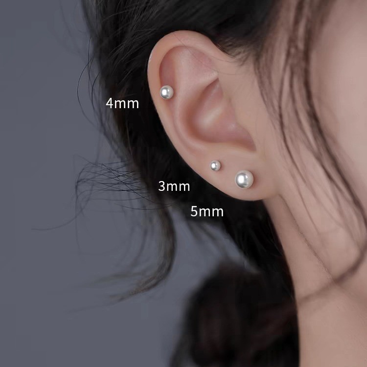 Spike Pick-up Leak 999 เงินสเตอร์ลิง Mini Baby Shijia ต่างหูมุกหญิงหูเจาะ 2024 EAR Bone Stud ต่างหู 