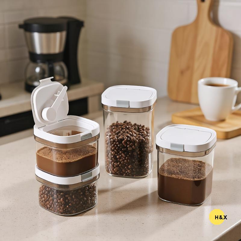 H&X 800/1300/1800ml ภาชนะสุญญากาศสําหรับการจัดเก็บอาหารผงทารกพร้อมช้อน null
