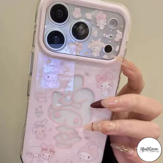 เคสไอโฟน17 เคสใส ลายเมลโดดี้กระต่ายสีชมพูน่ารัก สำหรับ iPhone 16 17 11 13 15 12 14 Pro Max XR 14 16 15 7 8 6s Plus X XS