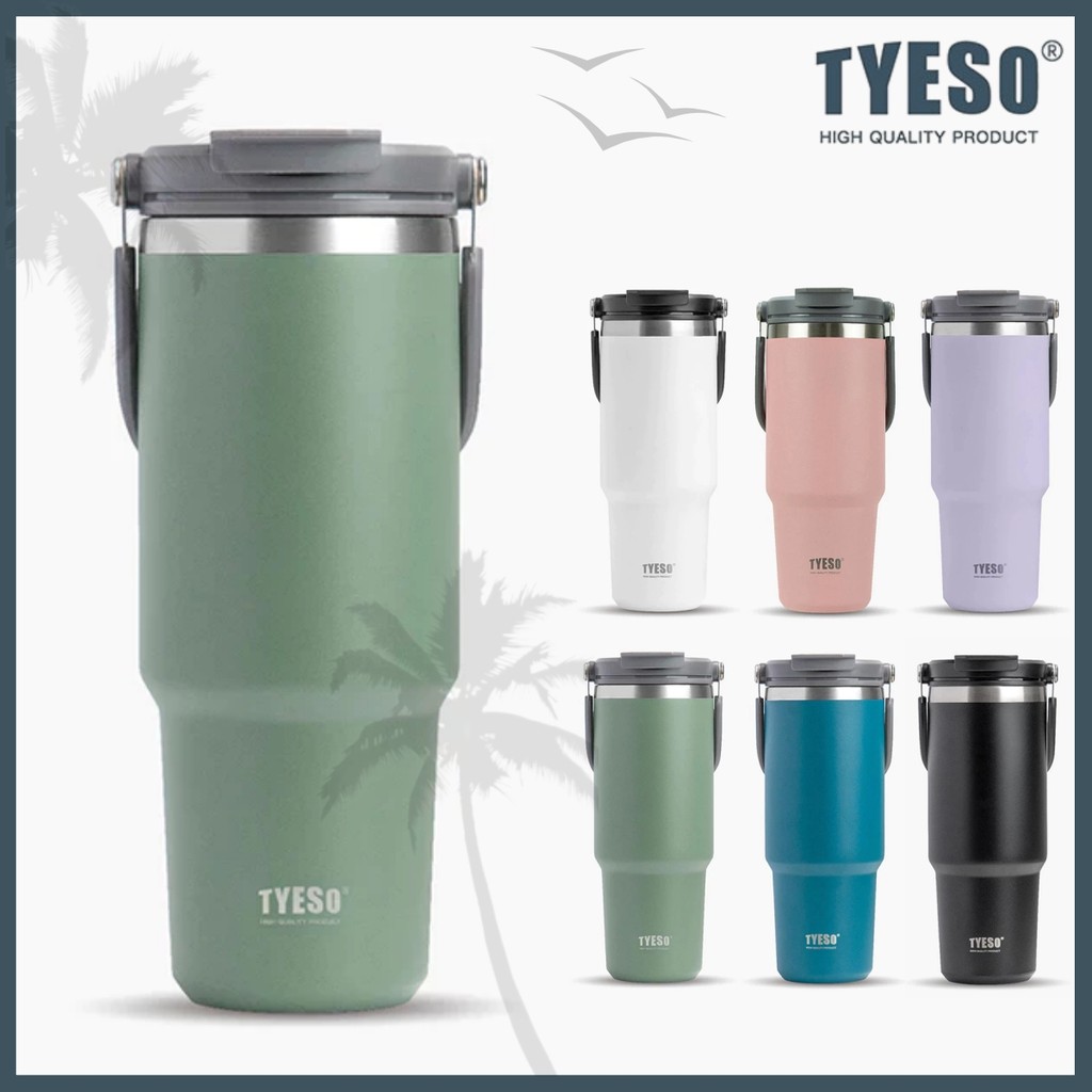 TYESO TS-8826 TS-8827 TS-8828 600 มล. 750 มล. 900 มล. แก้วน้ําสูญญากาศ เก็บความเย็น และร้อน อเนกประสงค์ พร้อมหลอดดูด