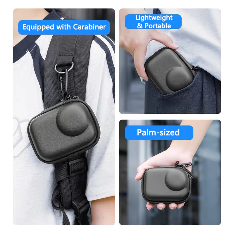 กรณีเก็บข้อมูลสำหรับ Insta360 Go Ultra Travel Carry Bag ปกป้องกันร่างกายกรณีจัดงานแบบพกพาพร้อมคาราบินสำหรับ GO-Ultra thumbnail 7