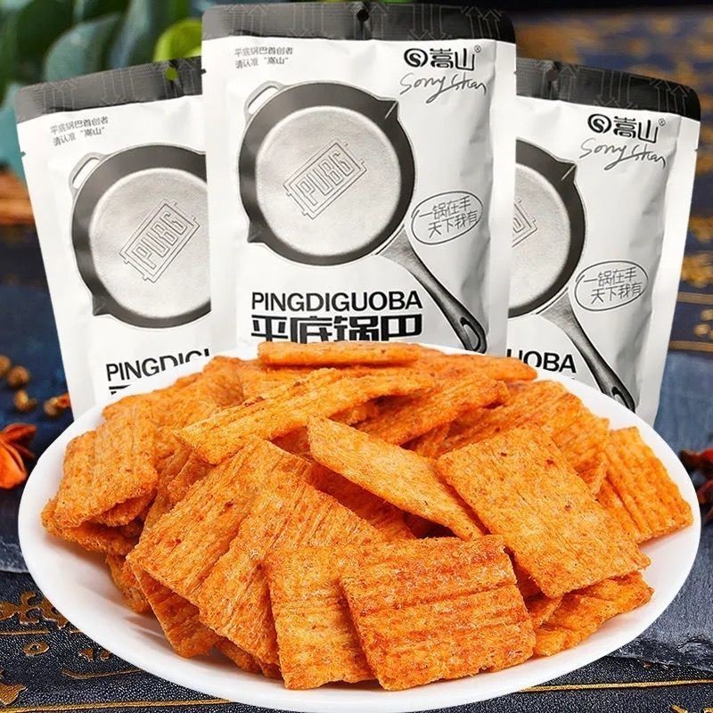 คลังสินค้าพร้อมจุด Songshan กระทะหม้อข้าวฟ่างรสเผ็ดหยาบ Influencer Puffed Office Casual Snacks Spree