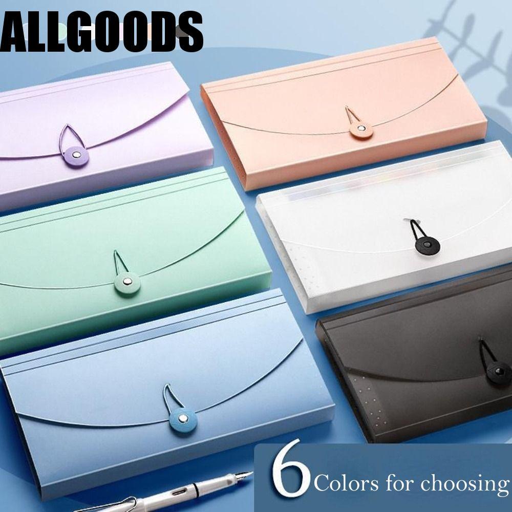 ALLGOODS ขยายแฟ้มกระเป๋า 13 กระเป๋า Bill Storage Tax Item แบบพกพา A6 ธุรกิจเอกสาร Organizer