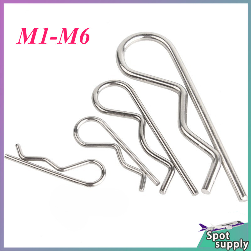 B-pin R-pin ยืดหยุ่นปิดเปิด pin สแตนเลส wave pin R-pin การ์ด pin Hairpin ล็อค pin สลัก M1/M1.2M1.5M1