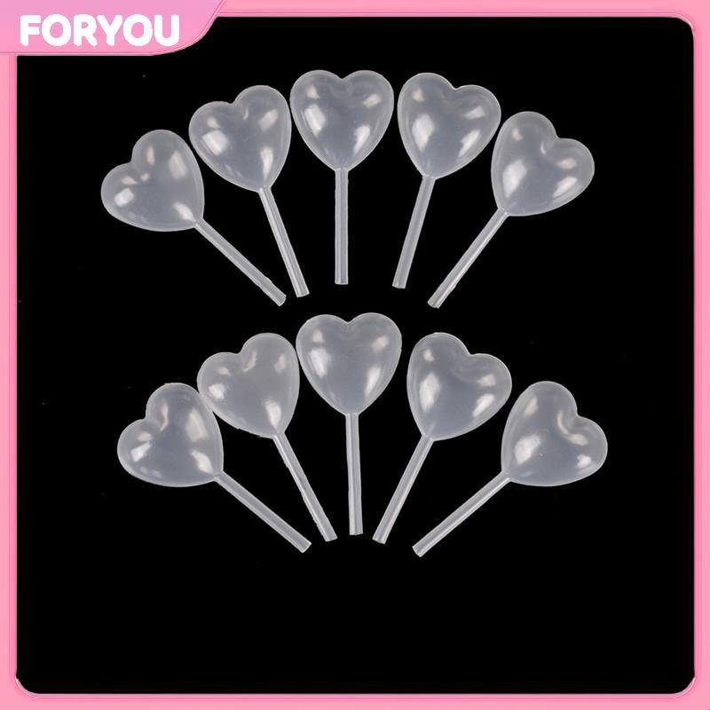 FORYOU 50 ชิ้นรูปหัวใจบีบ 4 มล. น้ํามันโอน ปิเปตเหลว ยาหยอดตา Creative Eye Dropper null