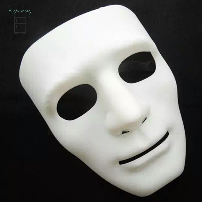 [BRN] Full Face Unisex Street Dance Opera Party Mask คอสเพลย์ White Face TH