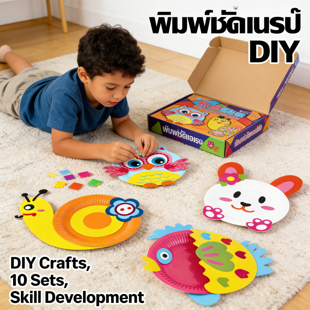 ดาญีสุดคุ้ม และศิลปะ จานกระดาษ 10 ชุด พัฒนาการเด็ก DIY แบบเซ็ท