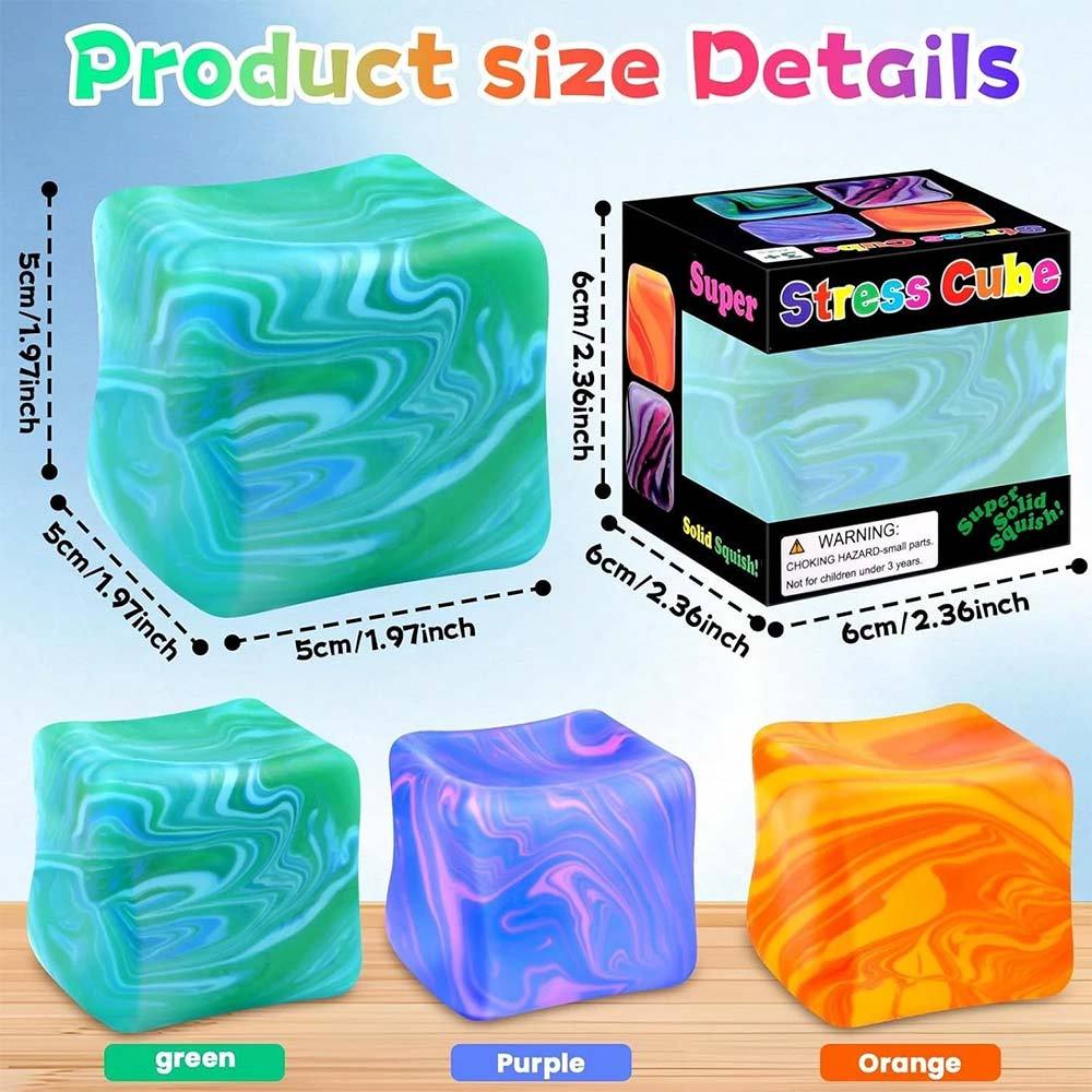 ของเล่นอยู่ไม่สุข Squishy Stress Cube, Stress Balls ความเครียดบรรเทา, Ice Squishy Cube Sugar Balls,S