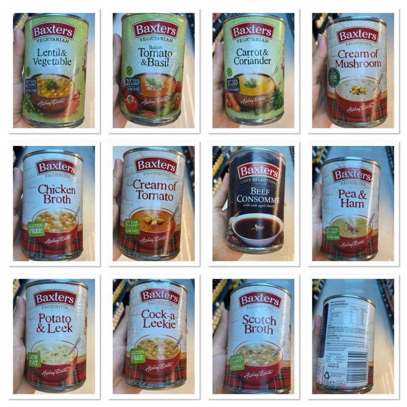 Baxters Italian Tomato & Basil Soup 400 G. ซุปมะเขือเทศอิตาเลี่ยน ผสม โหระพา / Lentil & Vegetable / 
