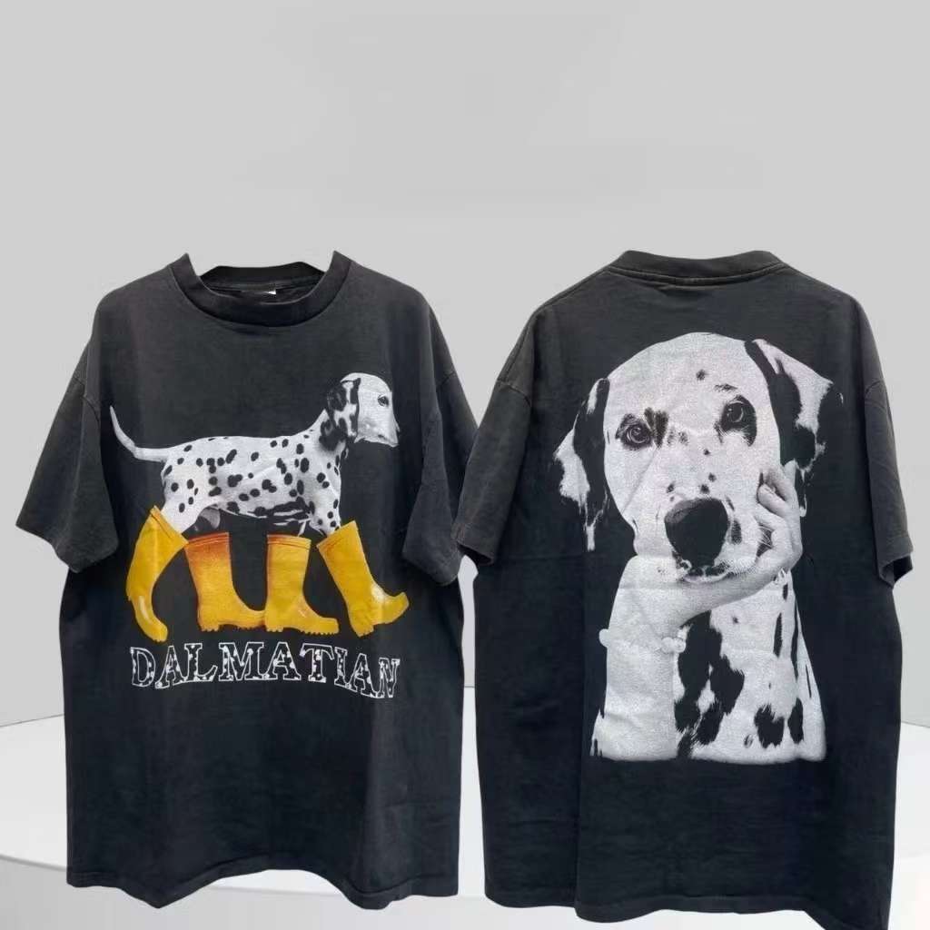 (จัดส่งตลอด 24 ชั่วโมง）Chompoo-Fashion ทันสมัย เกาหลี YLWY0195 Oversize เสื้อคอกลม เสื้อแขนยาว หลวม วินเทจเสื้อยืด เสื้อ