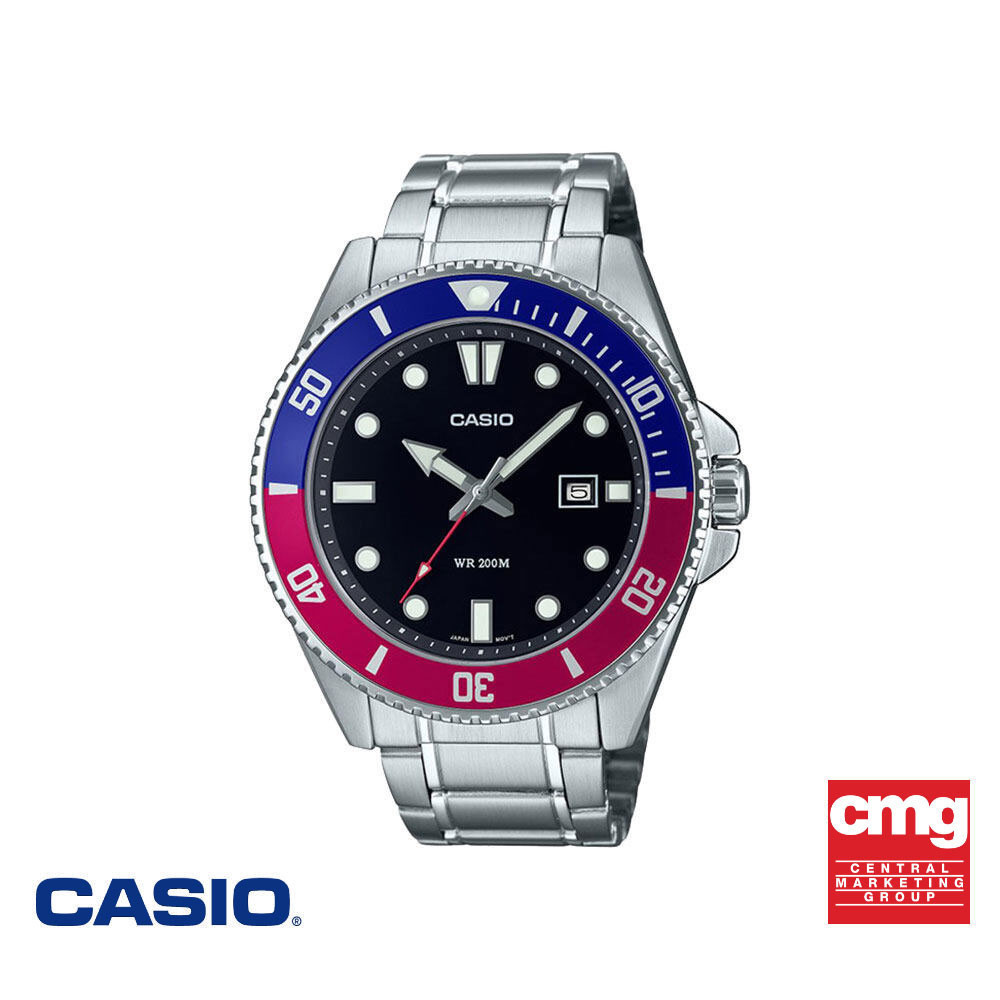 CASIO นาฬิกาข้อมือ CASIO รุ่น MDV-107D-1A3VDF วัสดุเรซิ่น สีเงิน