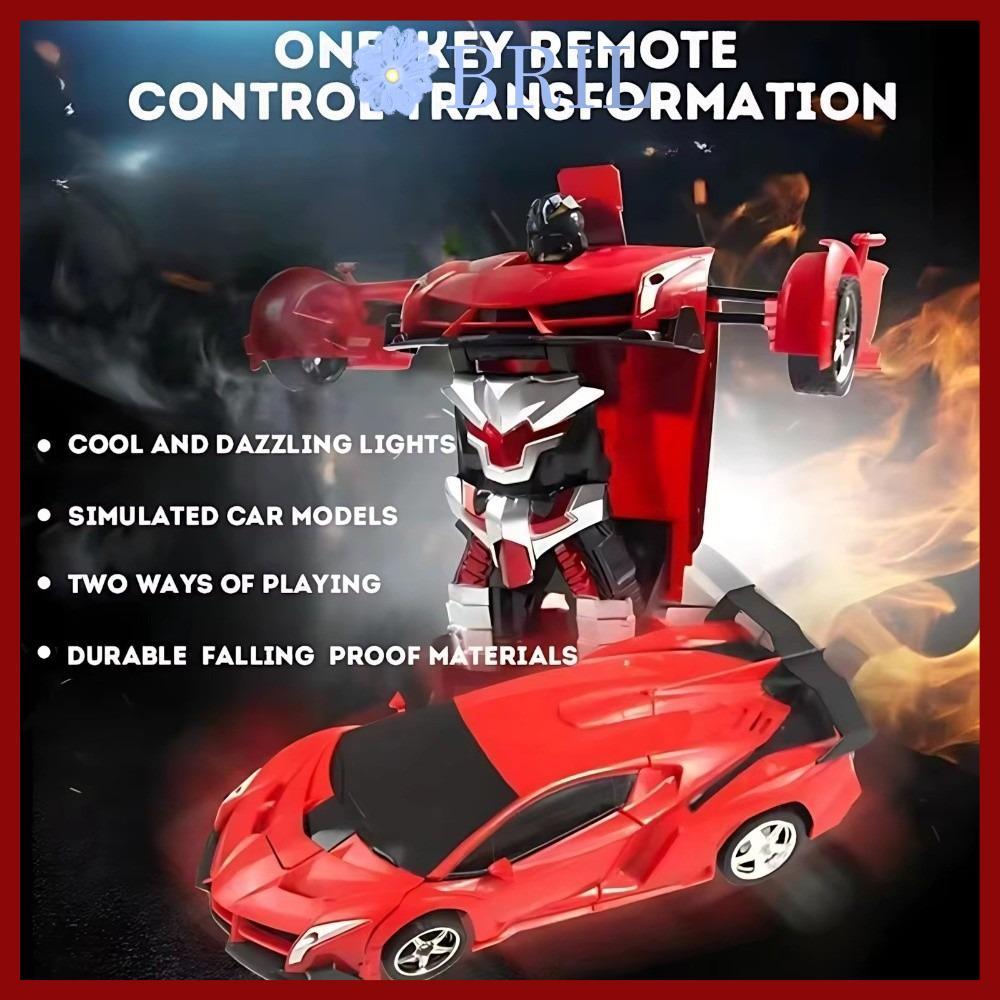 in stockBRIL Electric RC Car, One-key Deformation 2-in-1 Transformable Robot Car, Remote Control Car